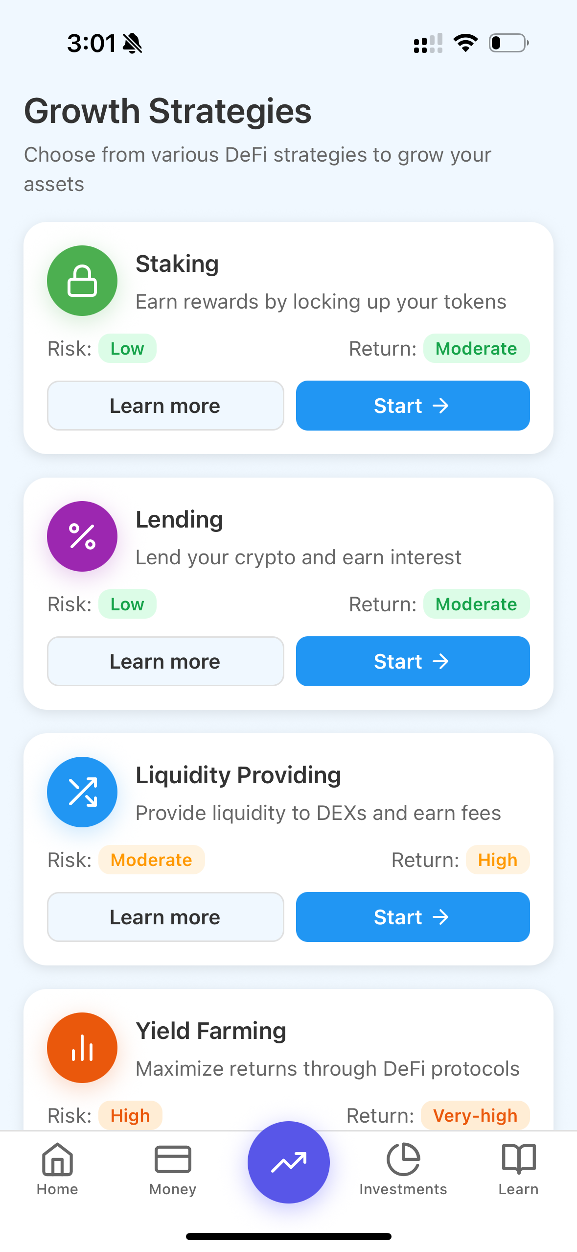 Borrow screen showing stablecoin borrowing options